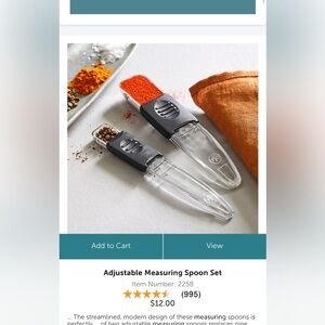 Pampered Chef adjustable measuring spoon set NEW UNOPENED NWT